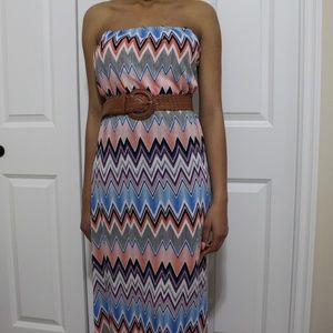 Chevron Multi-colored Maxi Dress
